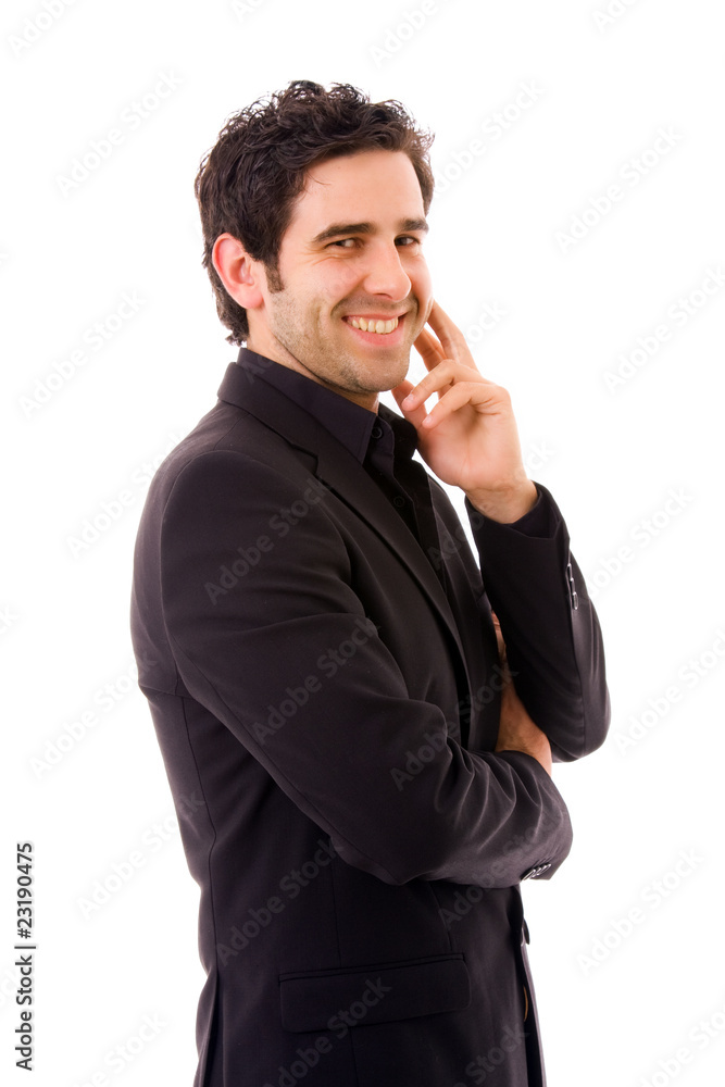 Happy young business man portrait isolated on white Happy young business man portrait isolated on white