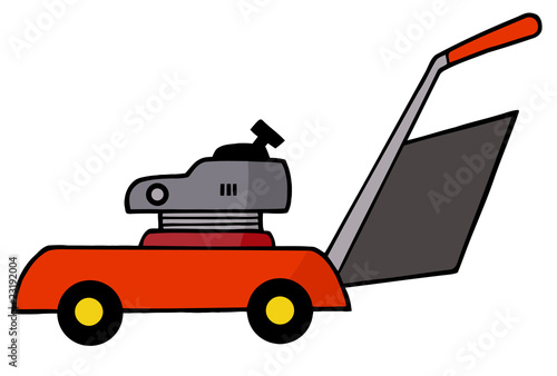 Red Lawn Mower