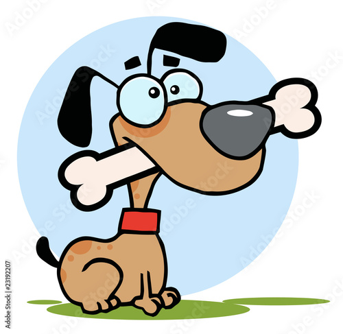 Dog With Big Bone In Mouth