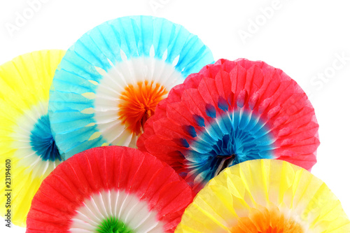 Fotografie cocardes de décoration, cocktails, apéritifs, fond blanc