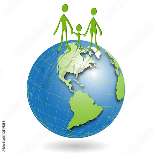 people on globe