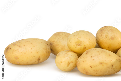 Fresh potatoes on white background isolated