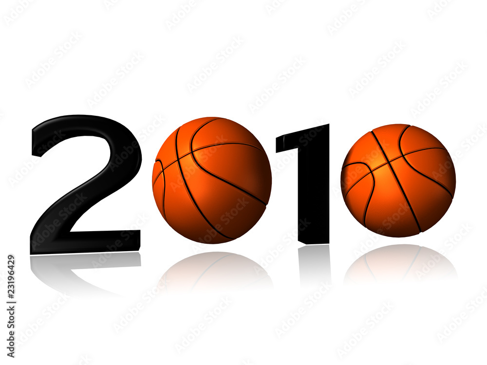 big 2010 basket logo on a white background