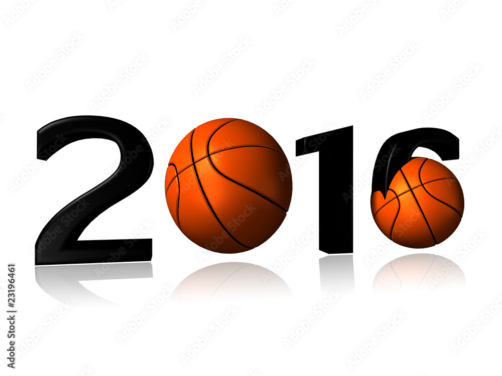 big 2016 basket logo on a white background
