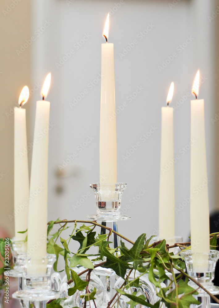 candele bianche decorative Stock-Foto