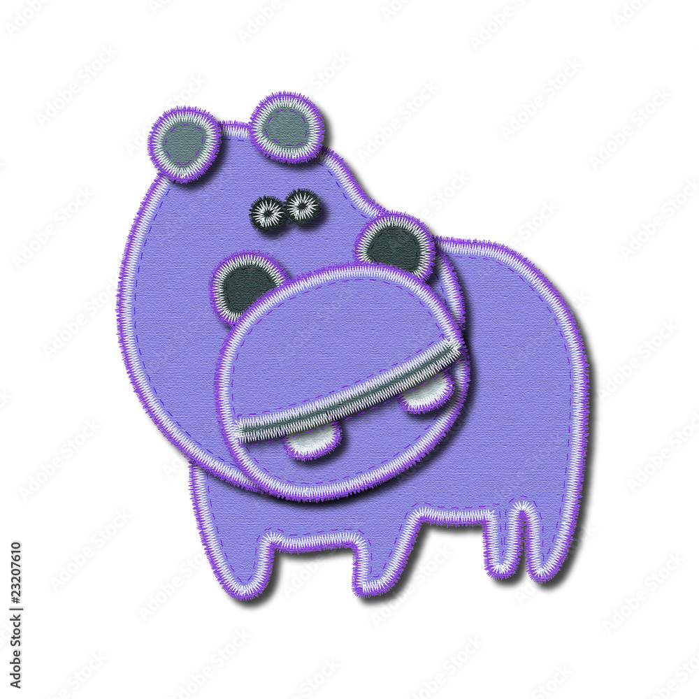 アップリケ風動物イラスト カバ Stock Illustration Adobe Stock