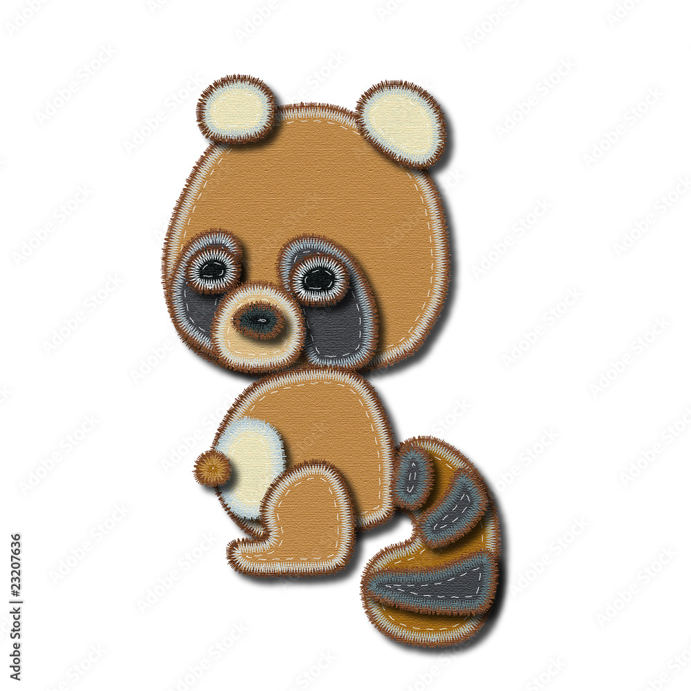 アップリケ風動物イラスト たぬき Stock イラスト Adobe Stock