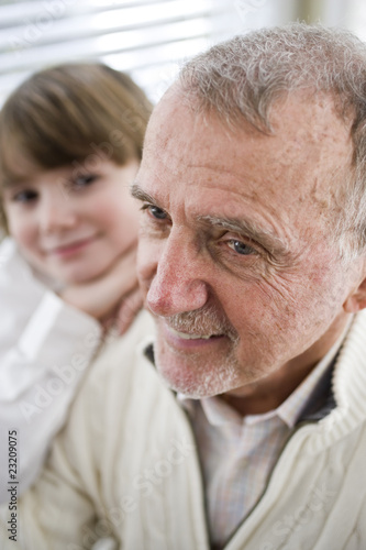 Portrait of senior man with grandson