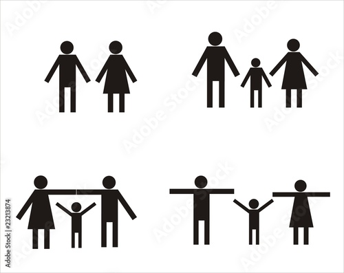 Schematic icons set people.