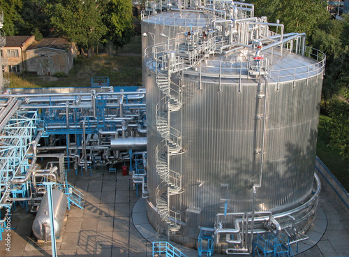 Cuadro en lienzo Chemical factory - Diathermic oil thermal plant
