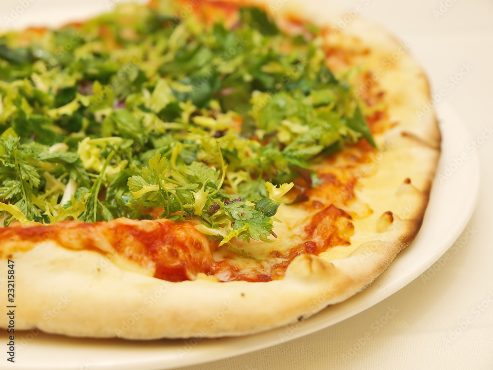 pizza with fresh herb and rucola pizza with fresh herb and rucola