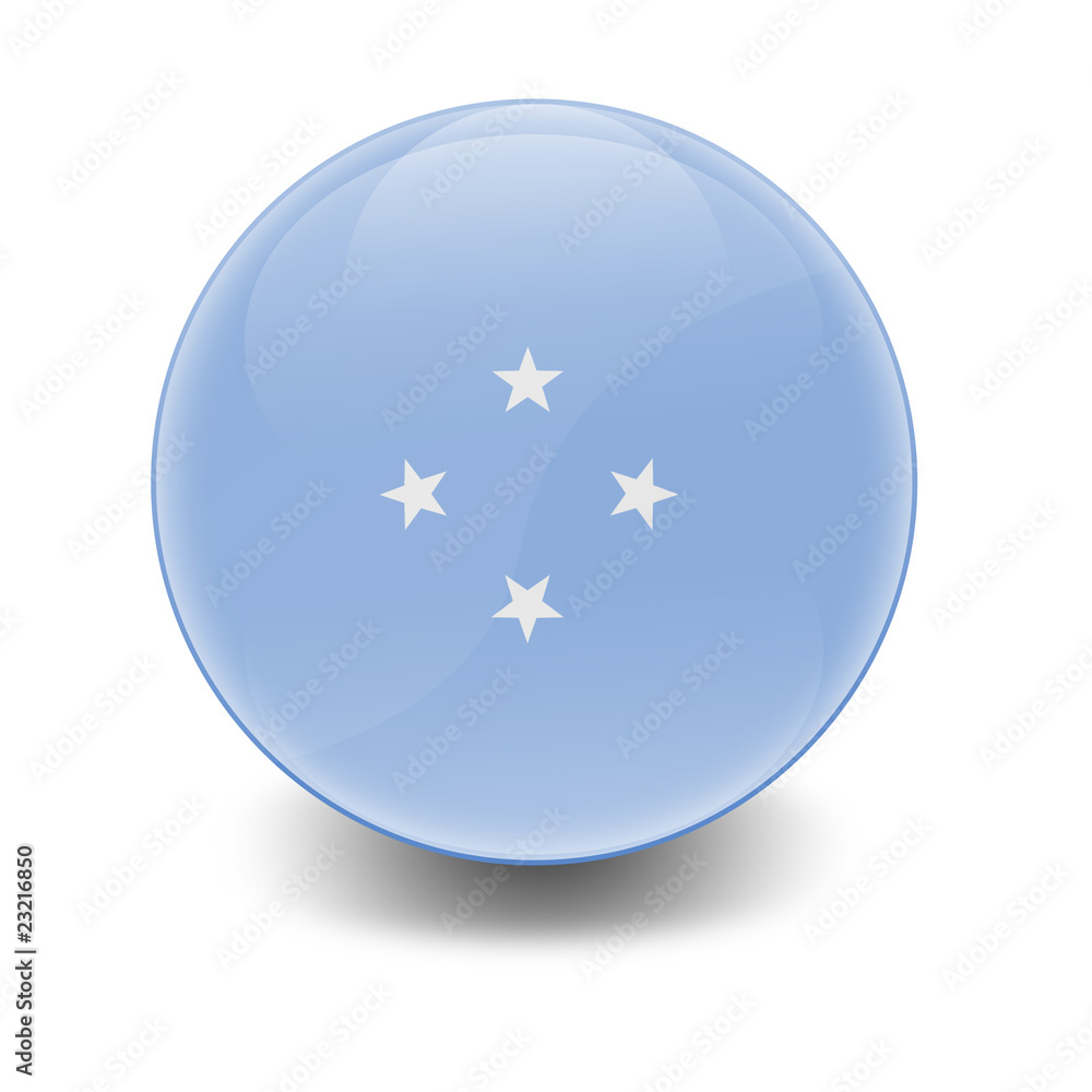 Esfera brillante con bandera Estados Federados Micronesia Esfera brillante con bandera Estados Federados Micronesia