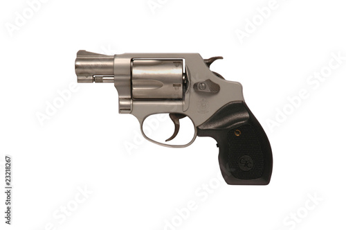 Smith & Wesson snub nose police revolver photo