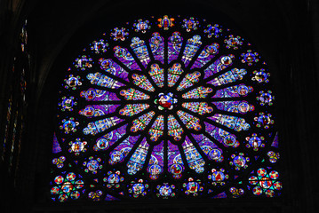 Leinwandbilder Buntglas Glasfenster der Basilika Saint-Denis  © alain