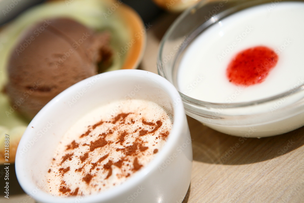 close up of a cup of fresh mousse close up of a cup of fresh mousse