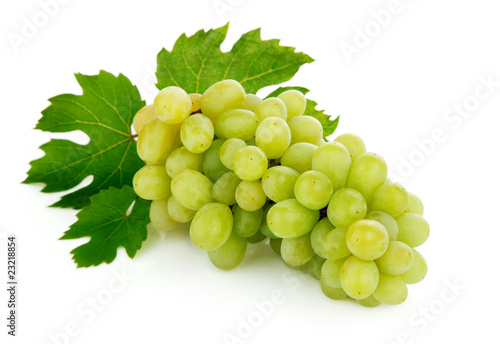 fresh grape fruits with green leaves
