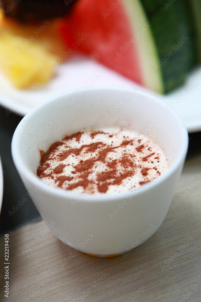 close up of a cup of fresh mousse close up of a cup of fresh mousse