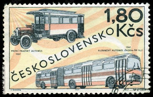 Postmark. Old buses.