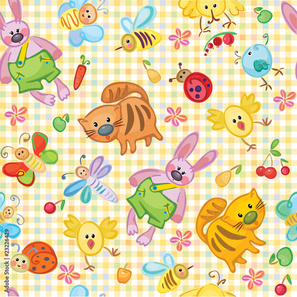 Cute seamless animal's pattern for your design.