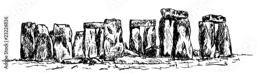vector - drawing stonehenge isolated on background