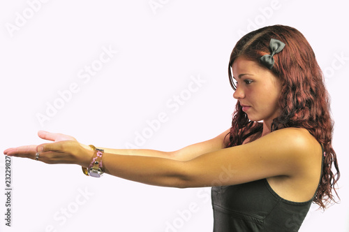 Pretty Girl with Arms Outstreched