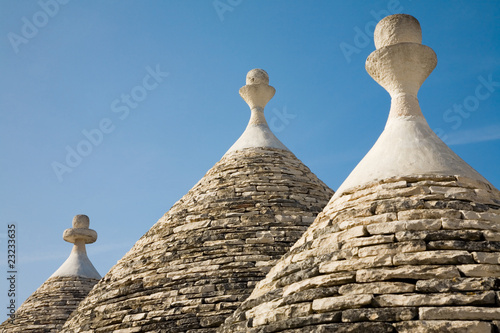 Trulli conical house roof, Italy, Apulia