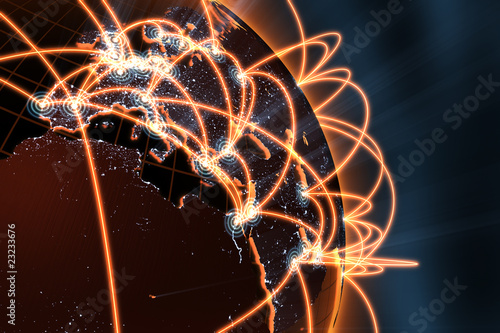 global network concept - orange europe version