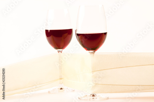 Red wine on white