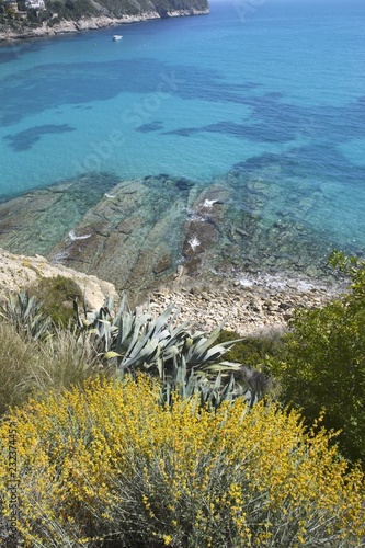 moraira mediterranean turquoise sea high view photo