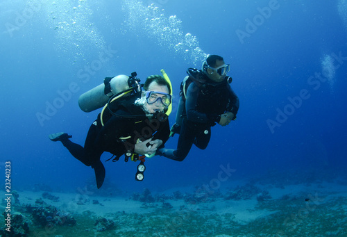 male scuba divers