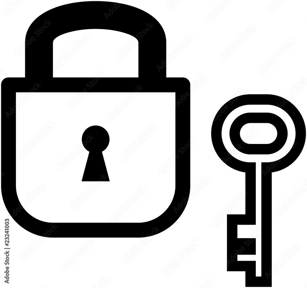 Vector padlock and key illustration Vector padlock and key illustration