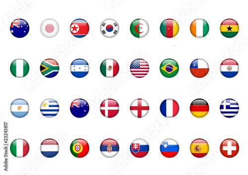 Flag Buttons (football soccer world cup global south africa)