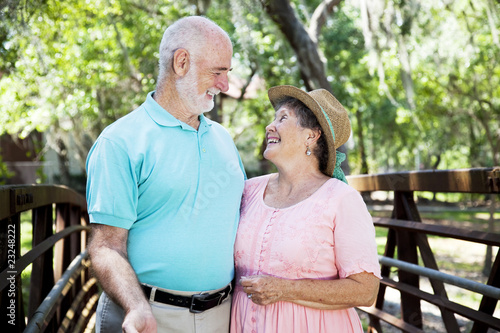 Flirty Senior Couple Outdoors © Lisa F. Young