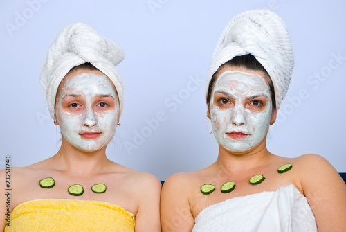 Portrait of women with facial mask
