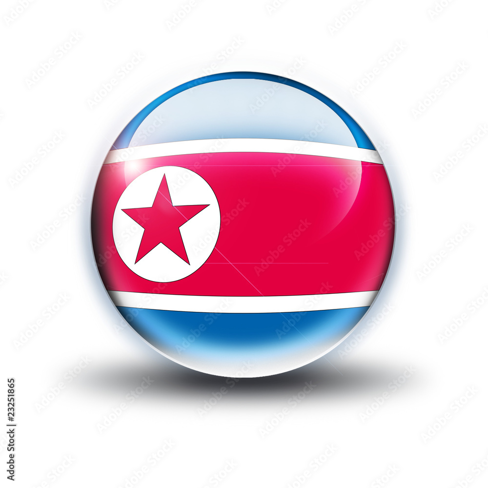 Drapeau De La Corée Du Nord Drapeau 3d Sur Fond Blanc | Photo Premium