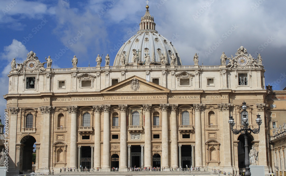 front of St Peter's Basilica in Rome,Italy