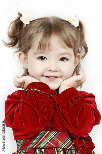 Adorable little girl isolated on white background