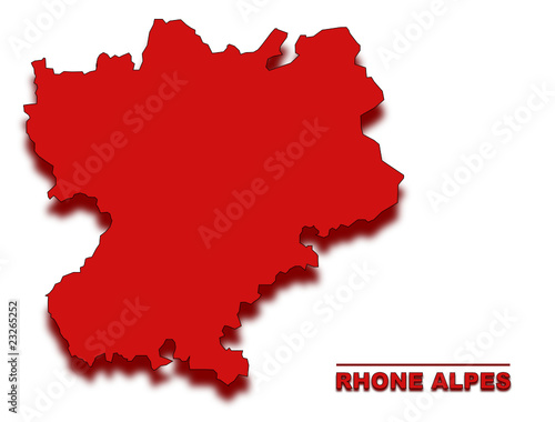 carte rhone alpes région de france vierge