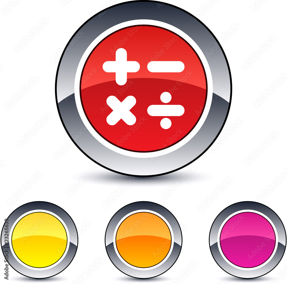 Obraz premium Calculate round button.