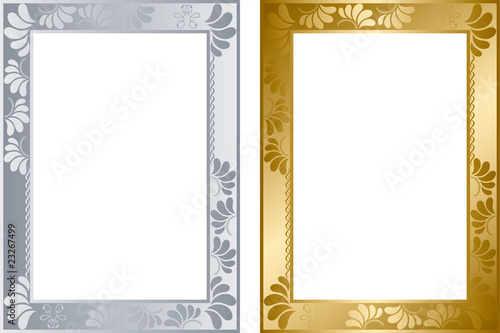 Abstract gold and silver frame