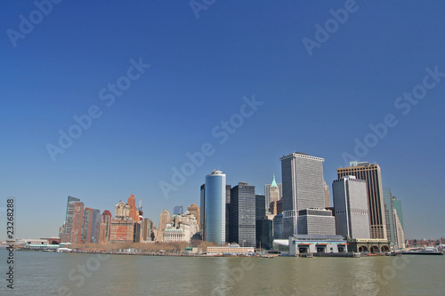Manhattan skyline from staten island ferry