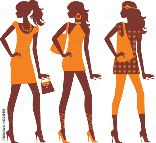 fashionable females silhouettes