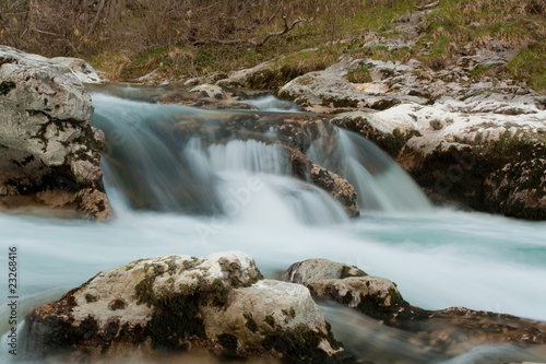 Waterfall with stones