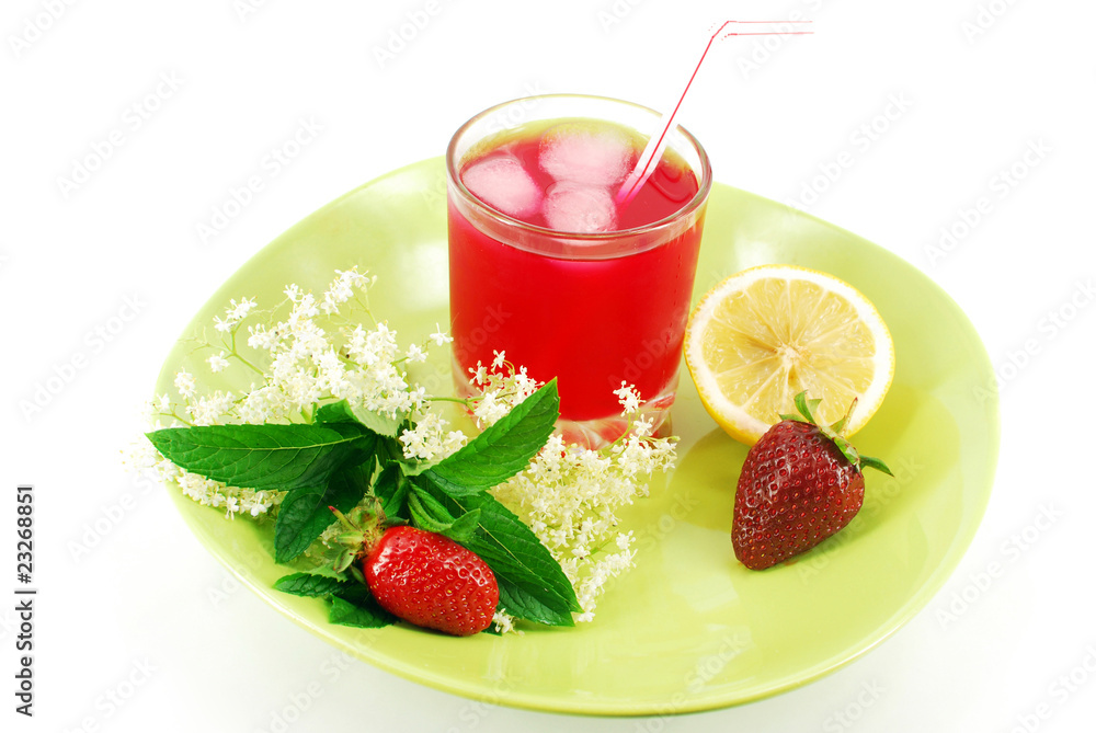 ice tea with strawberries and lemon ice tea with strawberries and lemon
