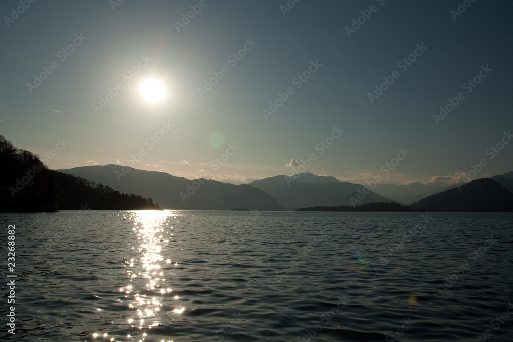 Mountains near lake