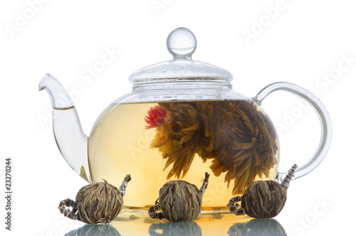 Glass teapot photo