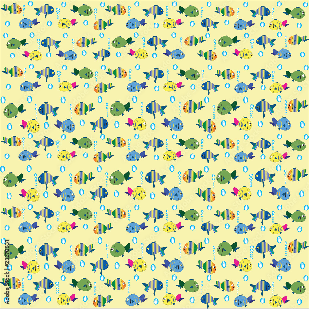 Yellow background with fish. Yellow background with fish.