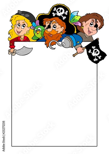 Blank frame with cartoon pirates