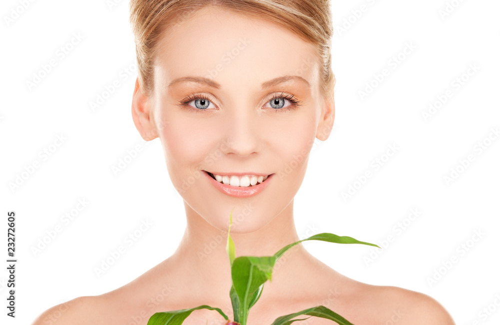 woman with sprout woman with sprout