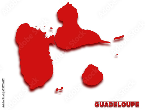 carte de la guadeloupe région de france détourée rouge
